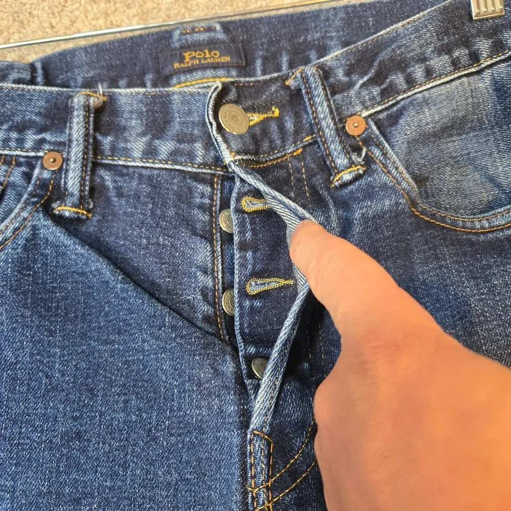 Polo Ralph Lauren Jeans mens 31x34 The Sullivan Slim button fly distressed